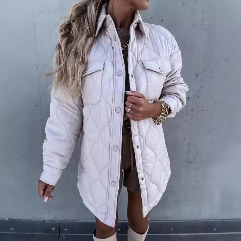 Damen gesteppte Übergangsjacke mit praktischen Taschen EB