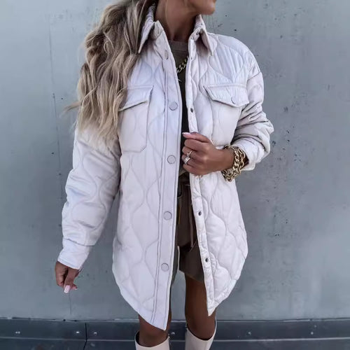 Damen gesteppte Übergangsjacke mit praktischen Taschen EB