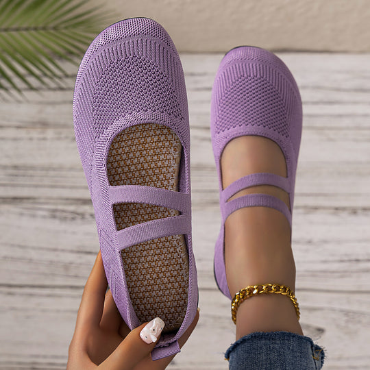 Damen Flexible und atmungsaktive Ballerinas mit Faltmechanismus EB