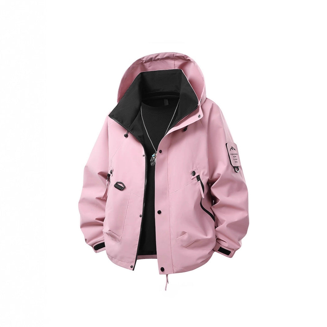 Herren Wasserdichte Outdoor‑Utility‑Regenjacke mit Kapuze, Mehrfachtaschen und verstellbarem Saum EB