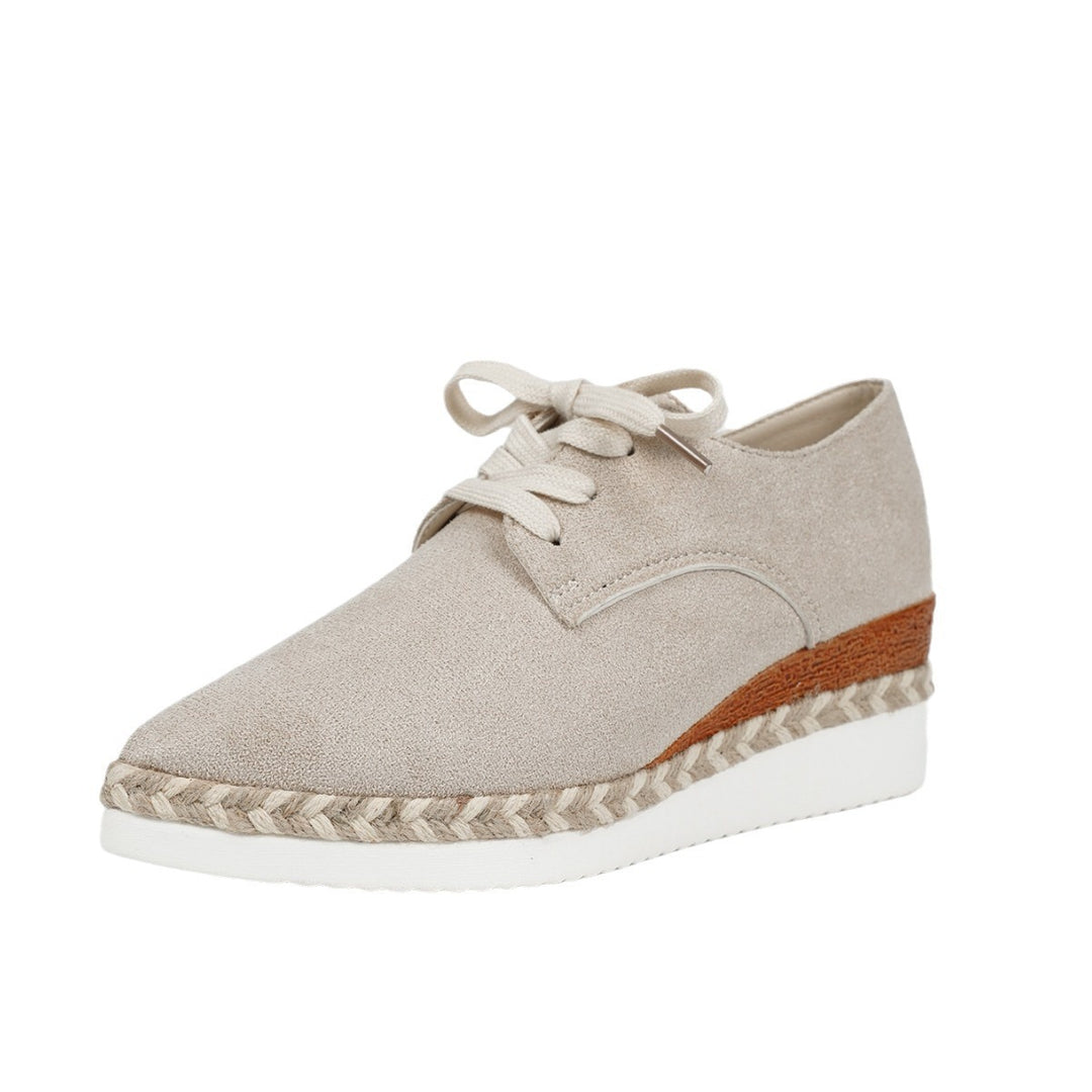 Damen Sneaker mit modischem Bastboden und atmungsaktivem Obermaterial EB