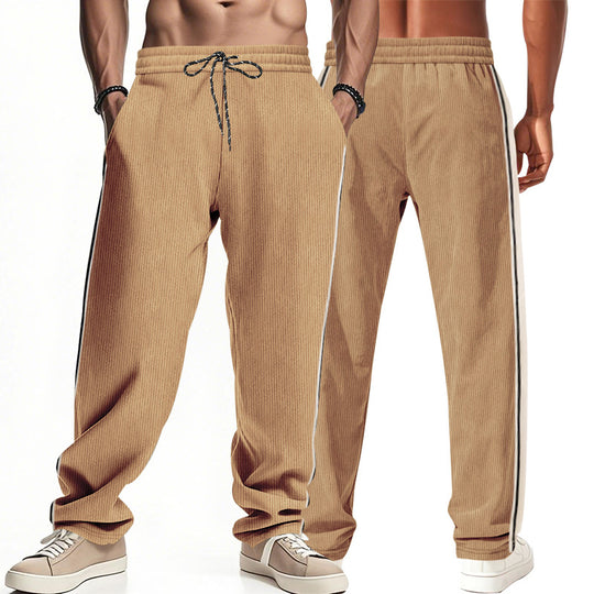 Herren Bequeme Freizeithose mit seitlichen Streifen und elastischem Bund EB