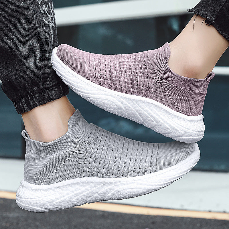 Damen Schalensneaker mit elastischem Strickoberteil und rutschfester Sohle EB
