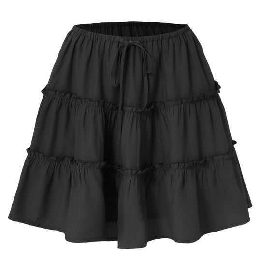 Damen Midirock mit voluminösen Rüschen EB