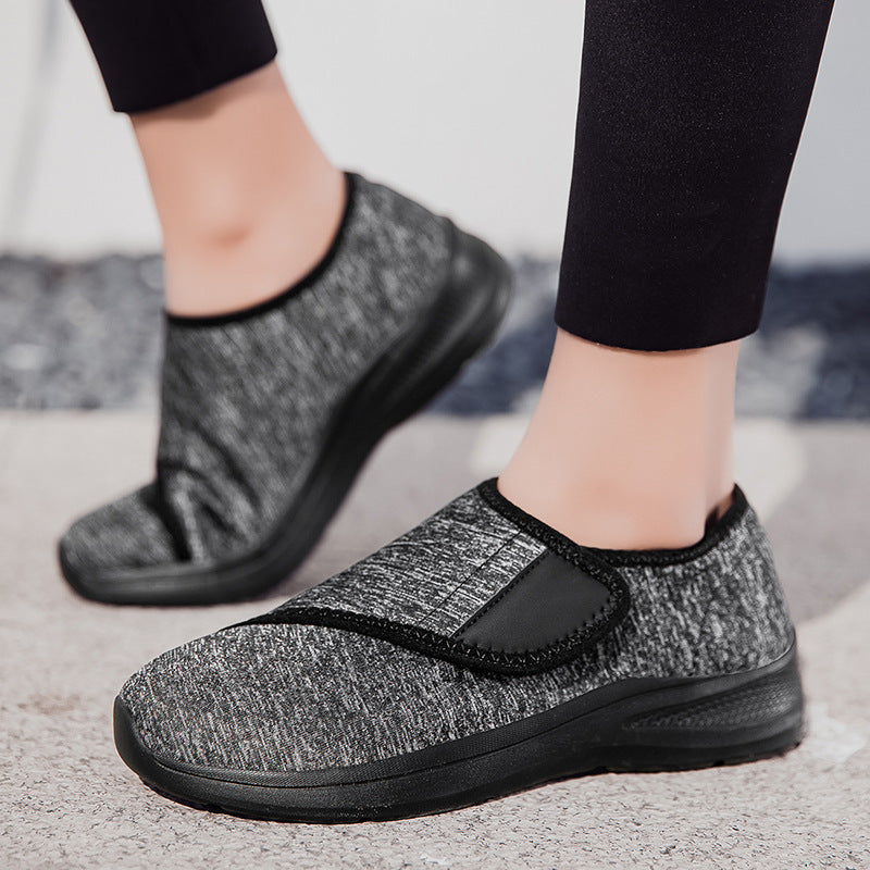 Damen Bequeme Slip-On Fitnessschuhe mit verstellbarem Klettverschluss EB