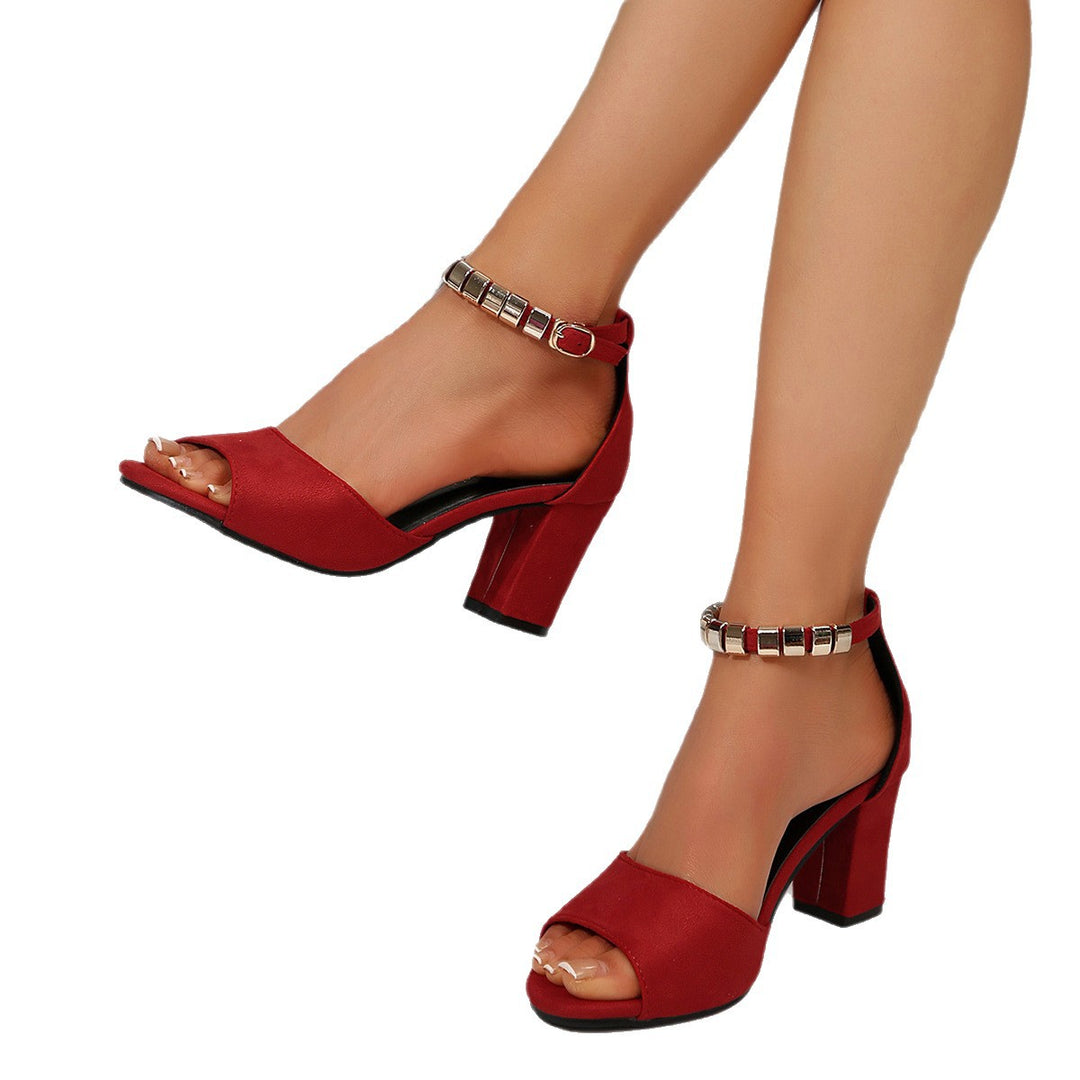 Damen Absatzsandalen mit eleganter Schnallenverzierung und zusätzlichem Komfort EB