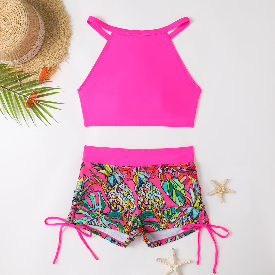 Damen Sportliches Bikiniset mit buntem Muster EB