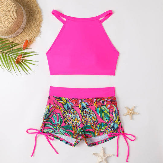 Damen Sportliches Bikiniset mit buntem Muster EB
