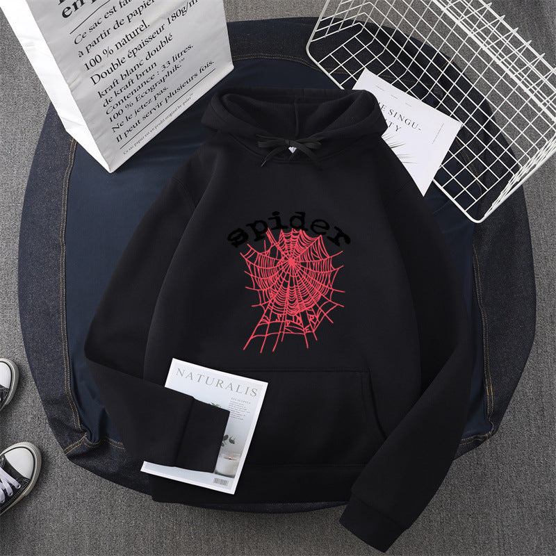 Damen Kapuzensweater mit kreativem Spinnenmotiv EB