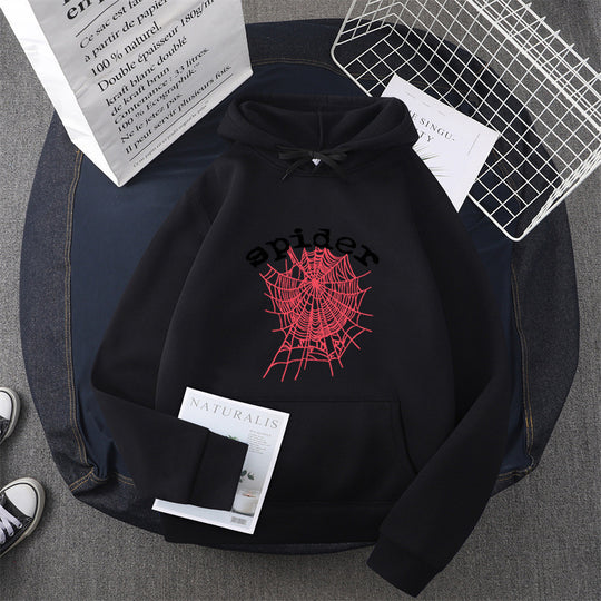 Damen Kapuzensweater mit kreativem Spinnenmotiv EB
