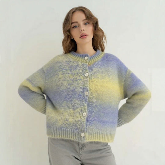Damen Strickjacke mit knopfbarem Design und luxuriöser Maschenstruktur EB
