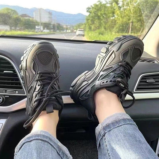 Damen Sportliche Sneakers mit atmungsaktivem Mesh-Obermaterial und rutschfester Sohle EB