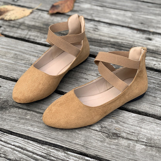 Damen Ballerinas mit elastischen Kreuzriemen EB