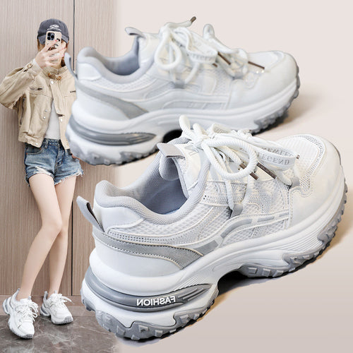 Damen Sportliche Sneakers mit atmungsaktivem Obermaterial und schockabsorbierender Sohle EB