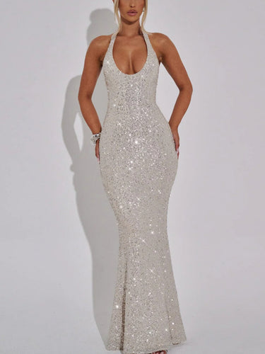 Damen Elegantes Abendkleid mit schimmernden Pailletten und raffinierten Details EB
