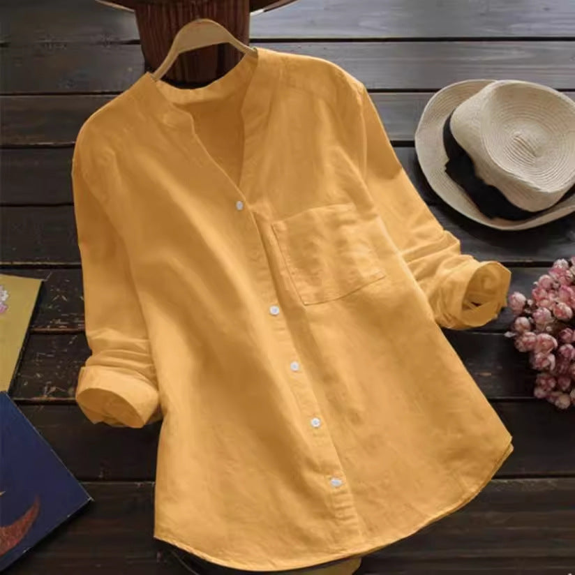 Damen Bluse mit eleganter Knopfleiste und moderner Passform EB