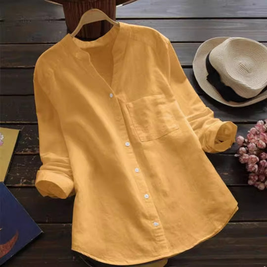 Damen Bluse mit eleganter Knopfleiste und moderner Passform EB