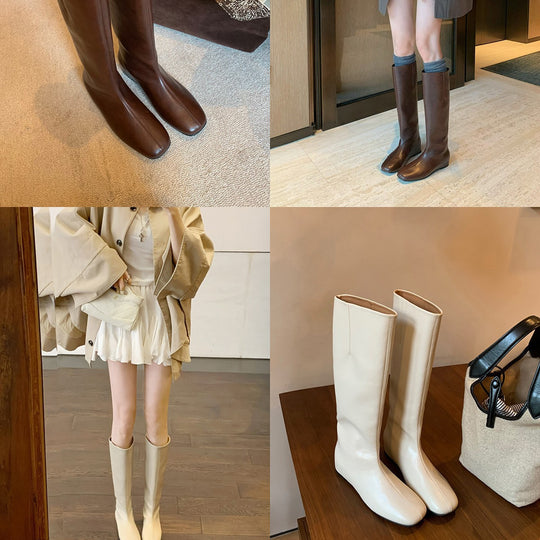 Damen Elegante Overknee-Stiefel aus hochwertigem Leder EB