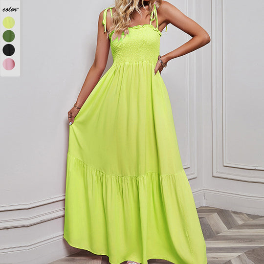 Damen Maxikleid mit schmalem Oberteil und luftiger Rockpassform EB