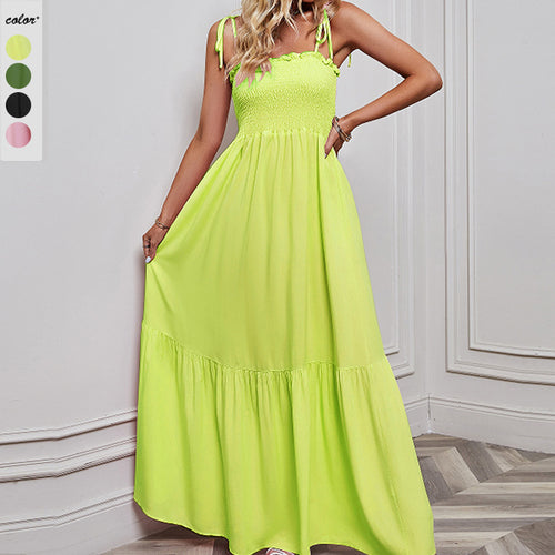 Damen Maxikleid mit schmalem Oberteil und luftiger Rockpassform EB