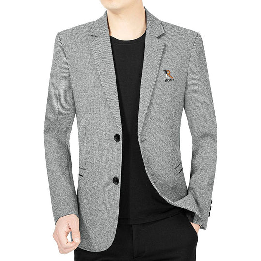 Herren Strukturierter Strickblazer mit Reverskragen und aufgesetzten Taschen EB