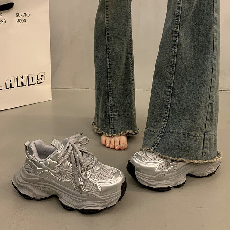 Damen Sportliche Chunky Sneakers mit rutschfester Sohle und atmungsaktivem Obermaterial EB