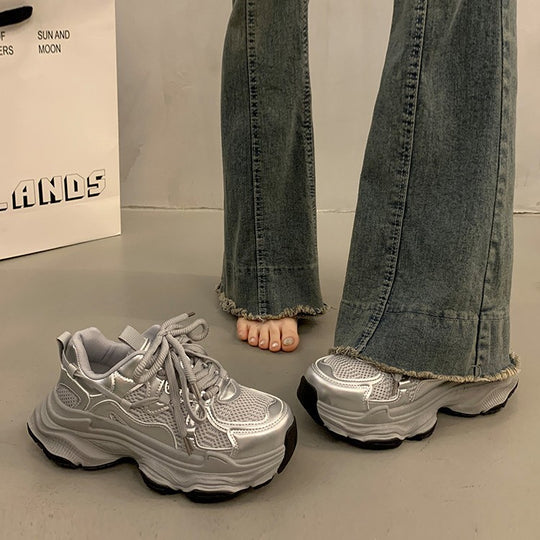 Damen Sportliche Chunky Sneakers mit rutschfester Sohle und atmungsaktivem Obermaterial EB