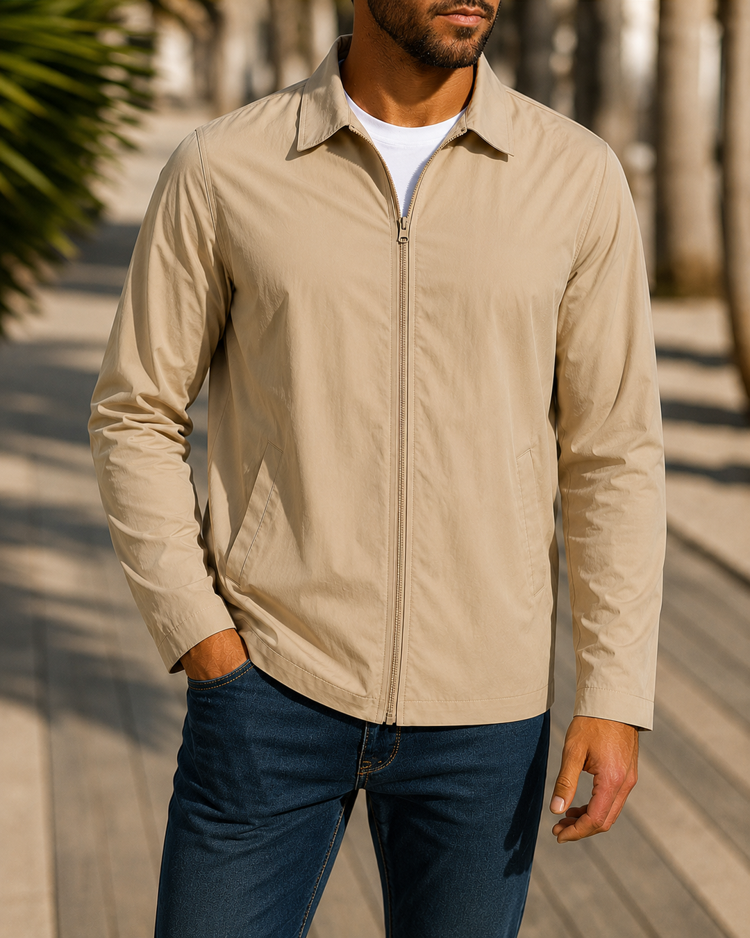 Herren lässige Freizeitjacke mit innovativer Windschutztechnologie EB
