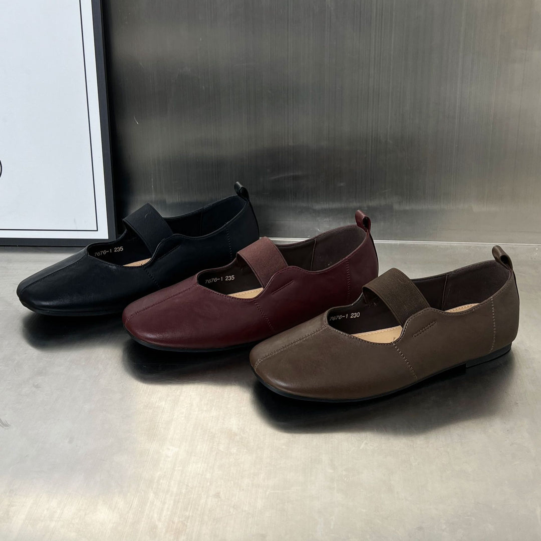 Damen Elegante Slip-On Schuhe mit modischem Riemenverschluss EB