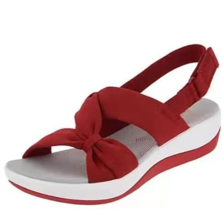 Damen Wedge-Sandalen mit modischem Knoten-Design und ergonomischer Sohle EB