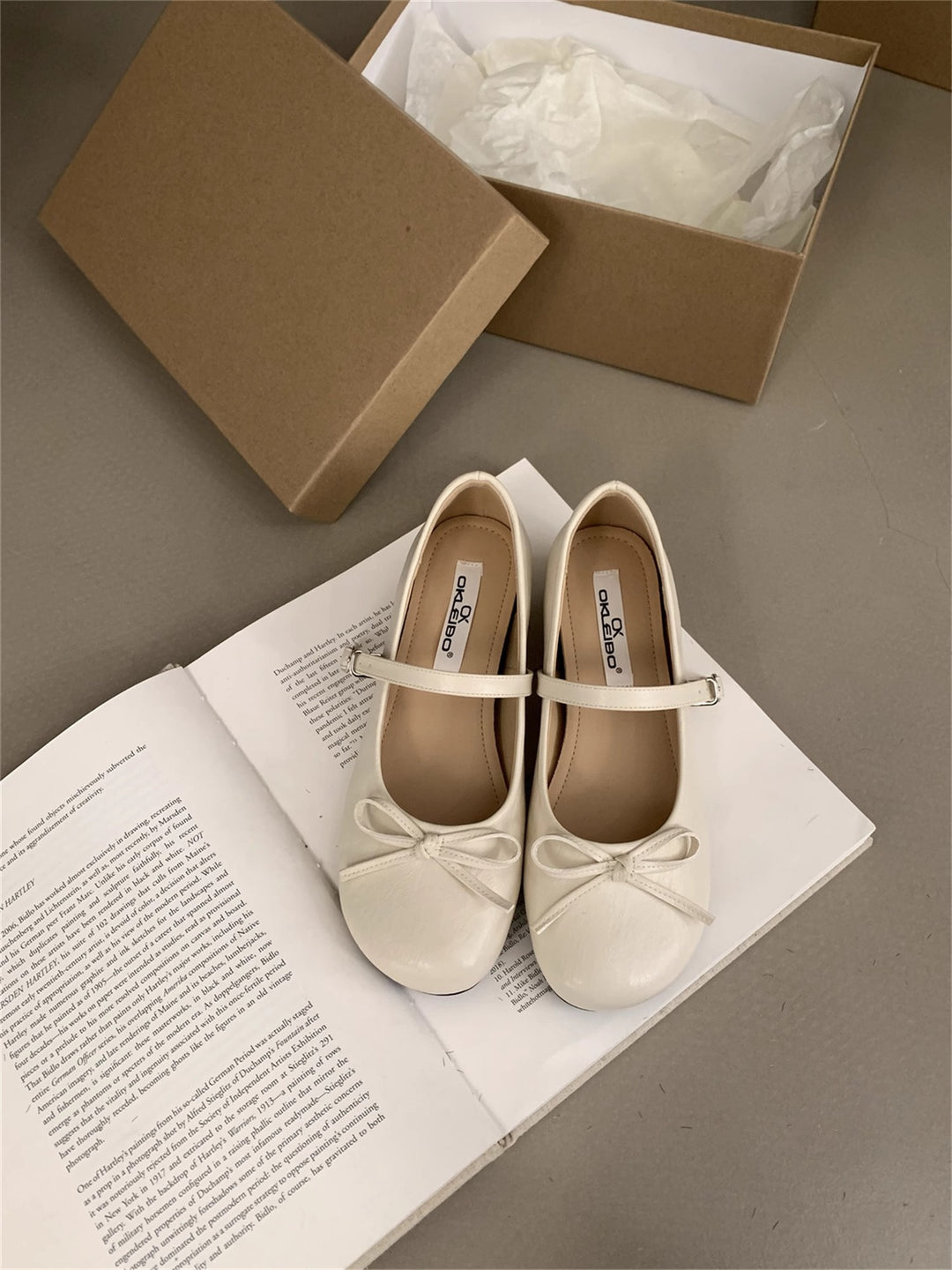Damen Ballerinas mit elegantem Riemchen und zierlichem Schleifendetail EB