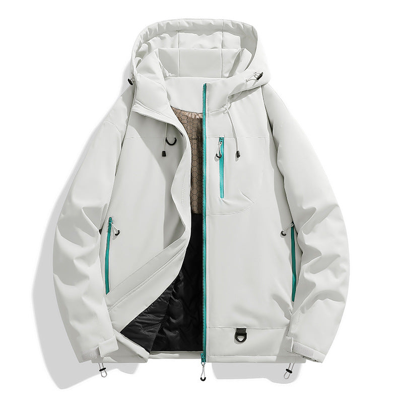 Herren technischer Kapuzenparka mit winddichter Membran, isolierter Innenlage und Multifunktions-Taschen EB