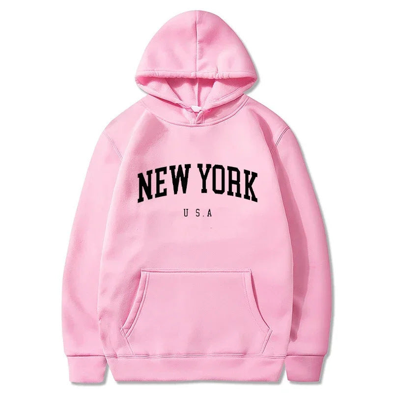 Damen Kapuzenpullover mit modischem New York Print und bequemer Passform EB