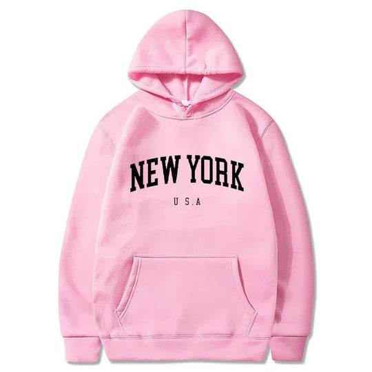 Damen Kapuzenpullover mit modischem New York Print und bequemer Passform EB