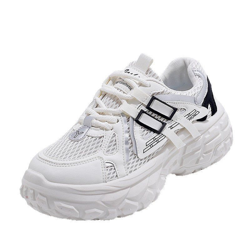 Damen Sportliche Sneakers mit atmungsaktivem Mesh-Obermaterial und stoßdämpfender Sohle EB
