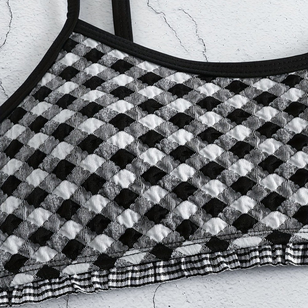Damen lässiger Crop-Top Bikini EB