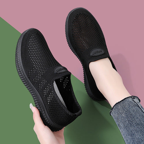 Damen Bequeme Slip-On Freizeitschuhe mit atmungsaktivem Obermaterial EB