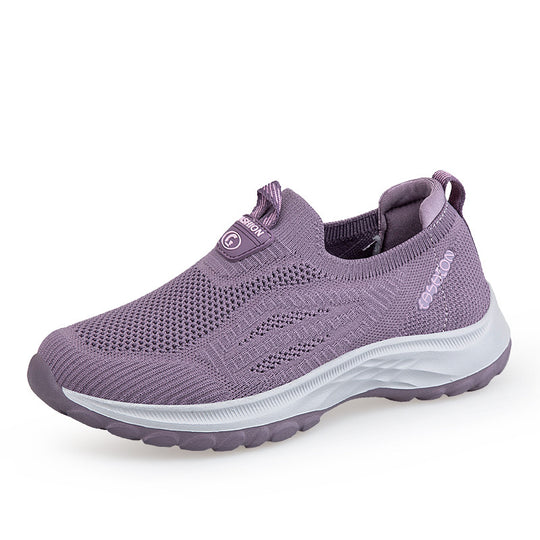 Damen Sportliche Slip-On Sneakers mit atmungsaktiver Mesh-Oberfläche EB