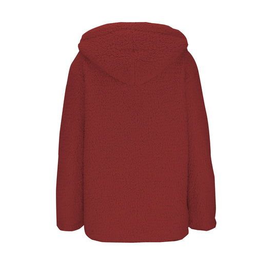 Damen kuschelige Fleecejacke mit Kapuze und praktischen Taschen EB