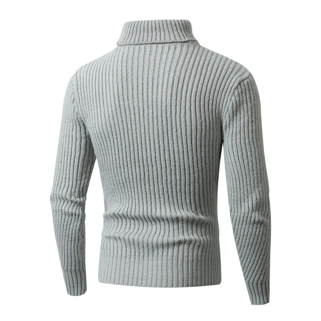 Herren Grobstrickpullover mit Stehkragen und dekorativem Strukturmuster EB
