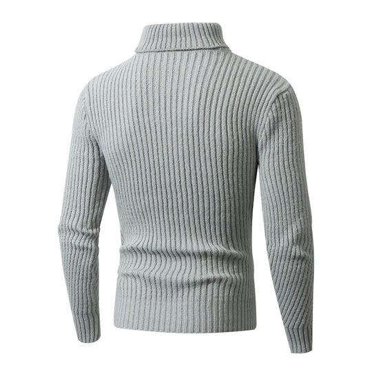 Herren Grobstrickpullover mit Stehkragen und dekorativem Strukturmuster EB