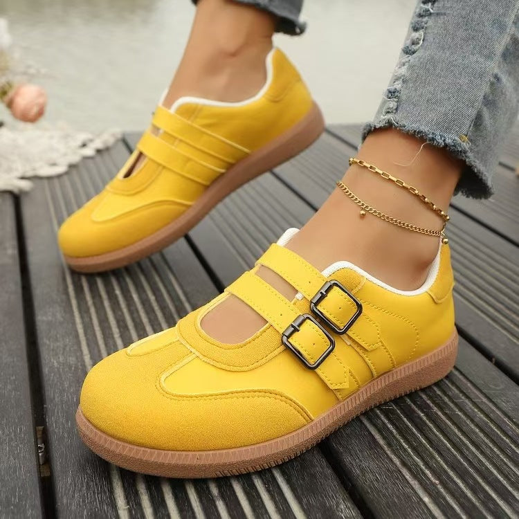 Damen  Retro-inspirierte Mary-Jane-Sneaker mit doppeltem Schnallenriemen und ergonomischer Gummisohle EB