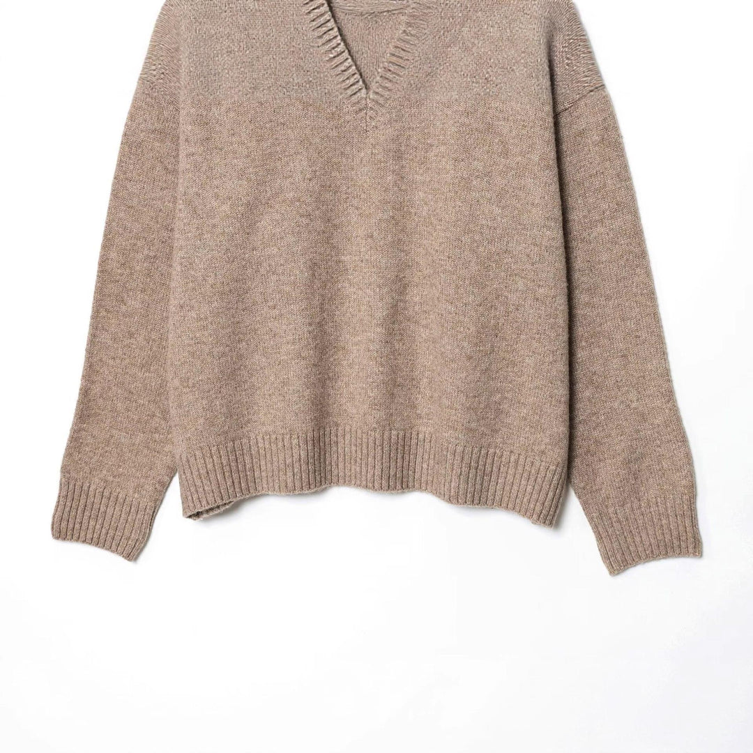 Damen gemütlicher V-Ausschnitt Pullover EB
