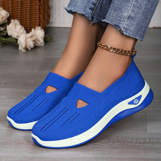 Damen nan leichte atmungsaktive Strickslipper mit Memoryschaum und rutschfester Laufsohle EB