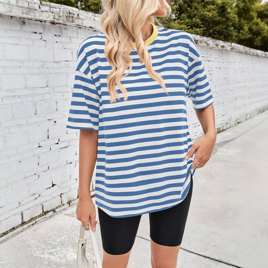 Damen Übergrößen T-Shirt mit Streifenmuster EB