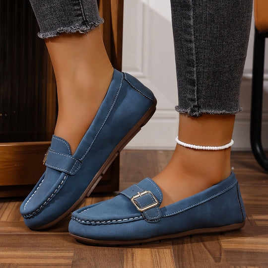 Damen Mokassins mit modischem Schnallen-Design und komfortabler Sohle EB