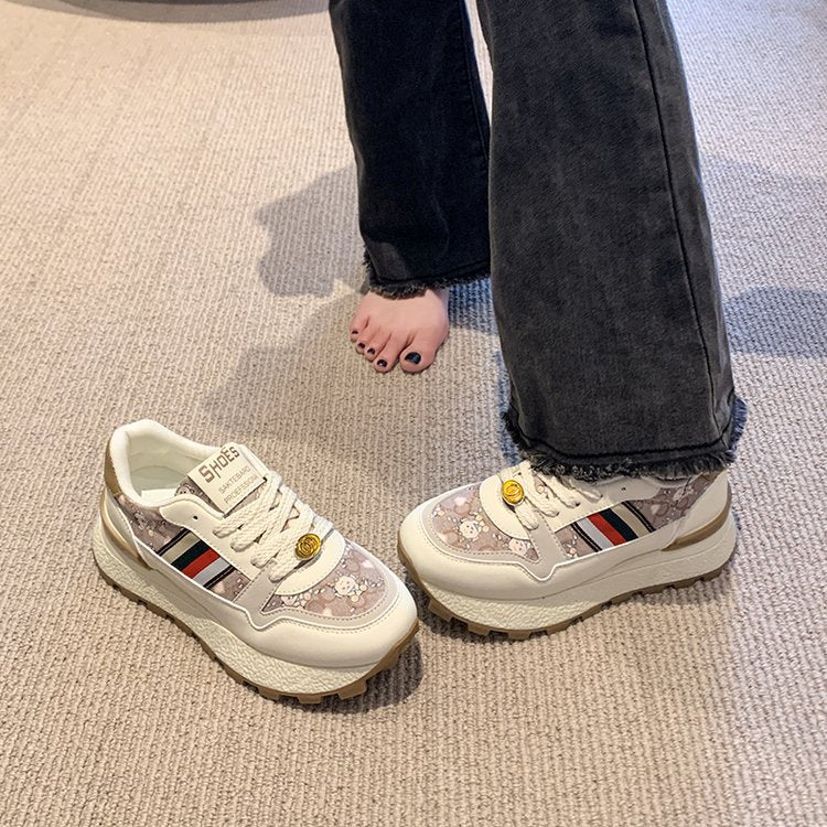 Damen Sportliche Sneakers mit trendigem Muster und dämpfender Sohle EB