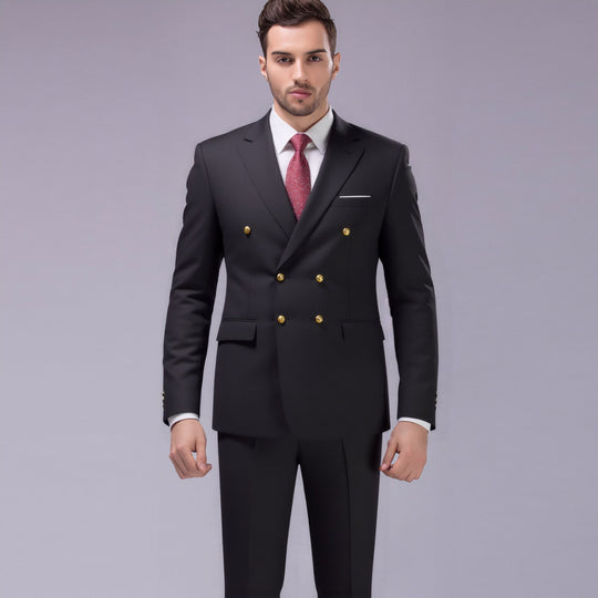 Herren nan doppelreihiges Abend-Sakko mit Zierknöpfen, schmaler Silhouette und eleganter Verarbeitung EB