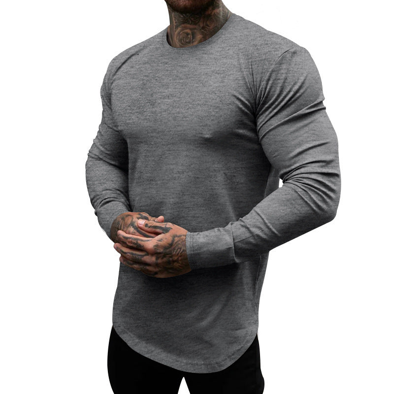 Herren Langarmshirt aus weichem, elastischem Baumwollmix mit Rundhalsausschnitt EB