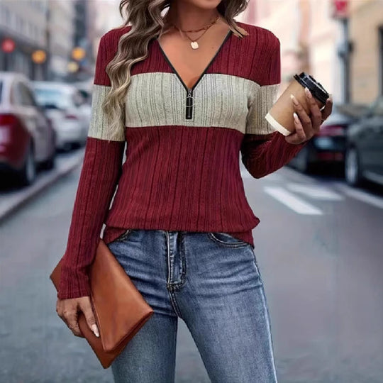 Damen Langarmshirt mit Reißverschluss EB